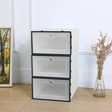 Load image into Gallery viewer, 6pcs Thickened Dustproof Shoe Organizer Boxes Folding Shoe Cabinet Transparent Shoe Storage Box Combined Stackable Shoe Cabinet