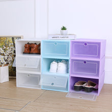 Load image into Gallery viewer, 6pcs Thickened Dustproof Shoe Organizer Boxes Folding Shoe Cabinet Transparent Shoe Storage Box Combined Stackable Shoe Cabinet