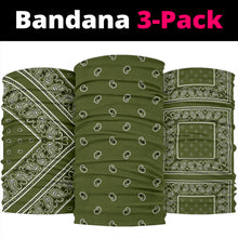 Load image into Gallery viewer, Army Green Bandana Headbands 3 Pack