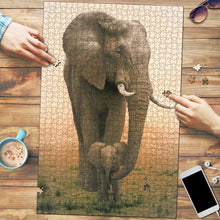 Load image into Gallery viewer, Mother & Baby Elephant Jigsaw Puzzle