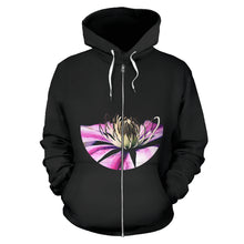Load image into Gallery viewer, Flower Print Zip-Up Hoodie