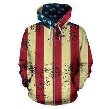 Load image into Gallery viewer, American Flag Zip Hoodie