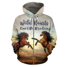 Load image into Gallery viewer, Wild Hearts Can't Be Broken All Over Print Hoodie Zip Up