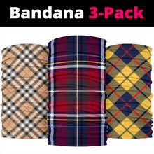Load image into Gallery viewer, Luxury Tartan Collection of Bandana 3-Pack