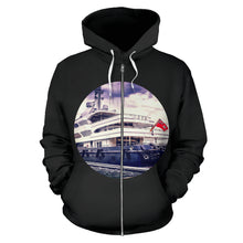 Load image into Gallery viewer, Ship Print Zip-Up Hoodie