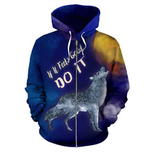 Load image into Gallery viewer, If It Feels Good Do It All Over Print zip Up Hoodie Wolf Howling At The Moon
