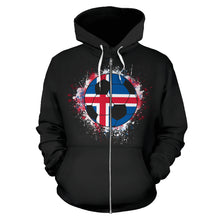 Load image into Gallery viewer, Iceland Soccer Zip-Up Hoodie