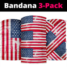 Load image into Gallery viewer, American Flag Bandana Headbands 3 Pack