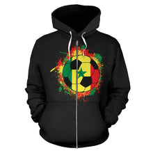 Load image into Gallery viewer, Senegal Soccer Zip-Up Hoodie
