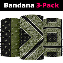 Load image into Gallery viewer, Army and Black Bandana Headbands 3 Pack
