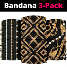 Load image into Gallery viewer, Luxury Golden Chains Bandana 3-Pack