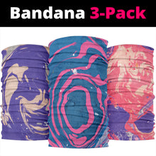 Load image into Gallery viewer, Marble Swirls Set 3 - Bandana 3 Pack