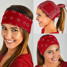 Load image into Gallery viewer, Classic Red Bandana Headband 3 Pack