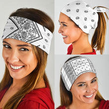 Load image into Gallery viewer, White Bandana Headbands 3 Pack