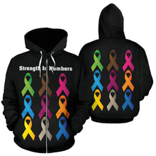 Load image into Gallery viewer, Strength In Numbers All Over Zip-Up Hoodie