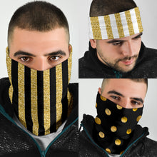 Load image into Gallery viewer, Luxury Stripes & Dots Gold Collection of Bandana 3-Pack