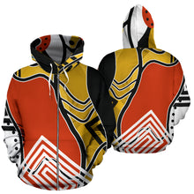 Load image into Gallery viewer, Retro Abstract Art Zip Up All Over Hoodie