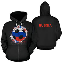 Load image into Gallery viewer, Russia Soccer Zip-Up Hoodie