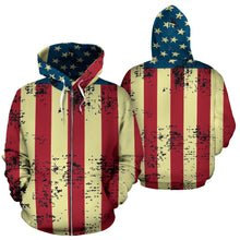 Load image into Gallery viewer, American Flag Zip Hoodie