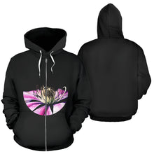 Load image into Gallery viewer, Flower Print Zip-Up Hoodie