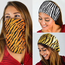 Load image into Gallery viewer, Animal Print Pop Art (Lion, Tiger, Zebra) - Bandana 3 Pack