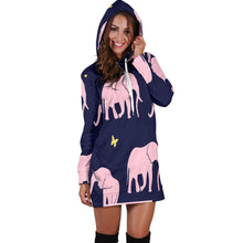 Load image into Gallery viewer, Pink Elephants Hoodie Dress