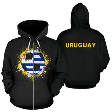 Load image into Gallery viewer, Uruguay Soccer Zip-Up Hoodie