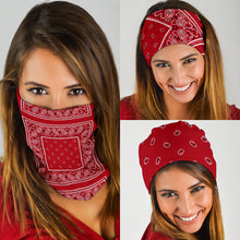 Load image into Gallery viewer, Classic Red Bandana Headband s3 Pack