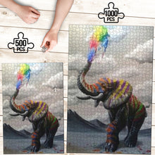 Load image into Gallery viewer, Rainbow Elephant Jigsaw Puzzle