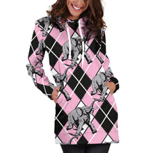 Load image into Gallery viewer, Elephant Argyle Hoodie Dress