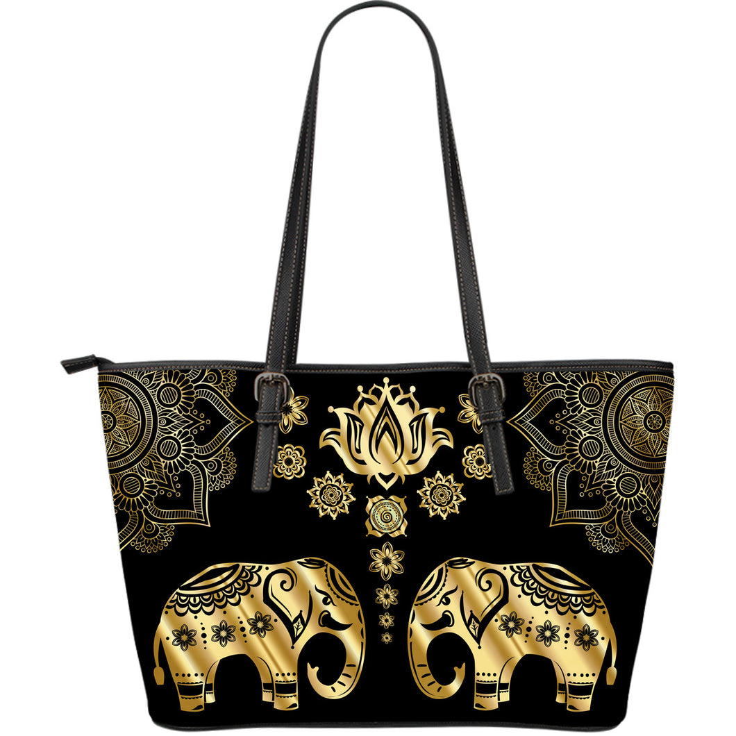 Elephant Paradise Large Leather Tote Bag