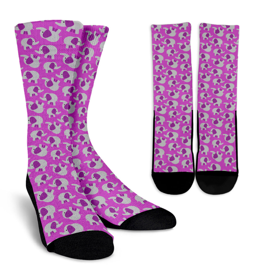 Elephant Pattern Crew Socks