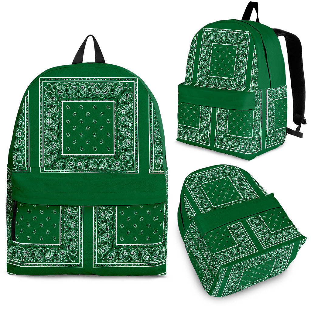 Classic Green Bandana Color Patch Backpack