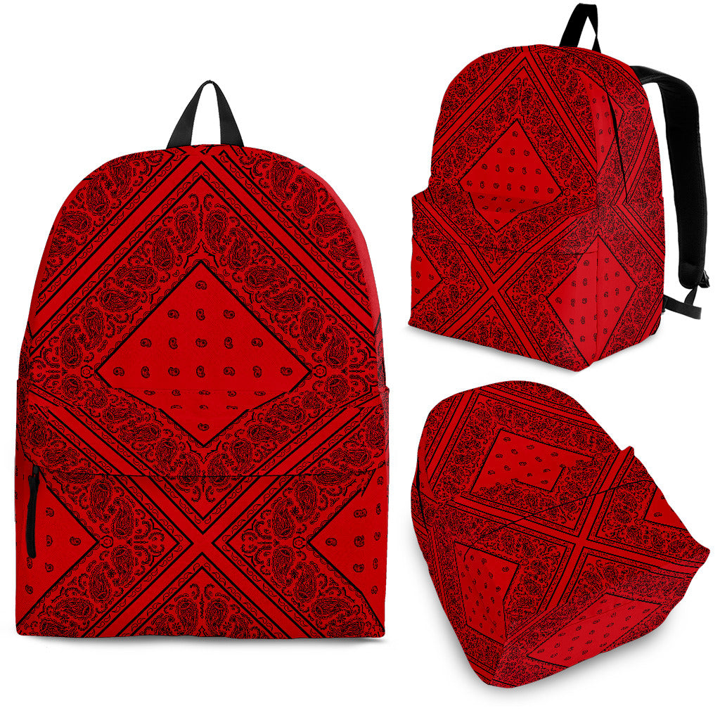 Red and Black Bandana Diamond Backpack