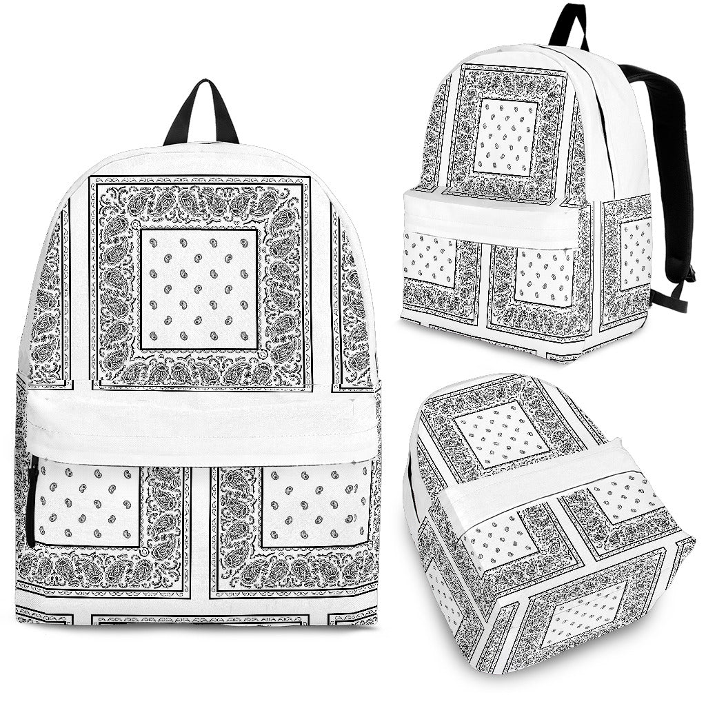 White Bandana Color Patch Backpack