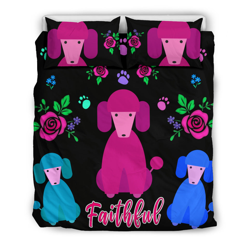 Faithful Poodles Bedding Set Cute Dog Poodle Dogs
