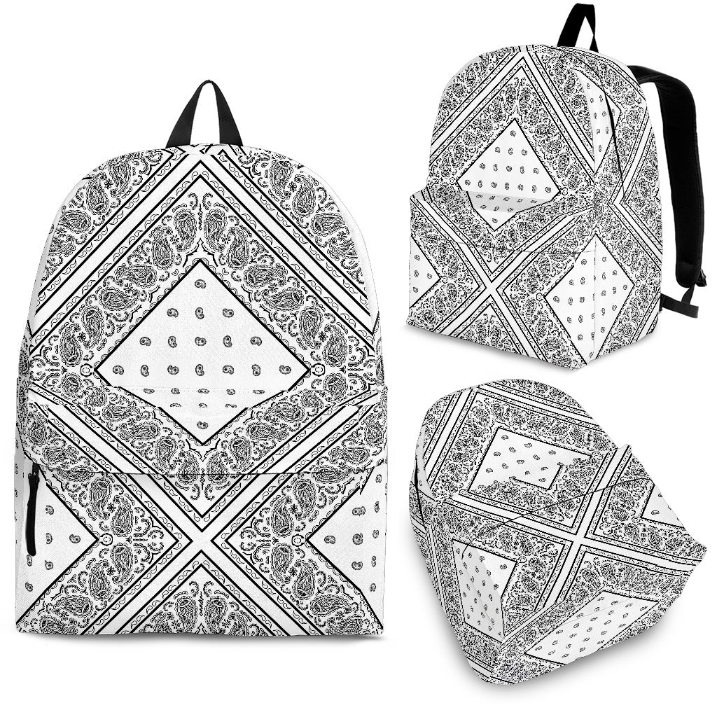 White Bandana Diamond Backpack
