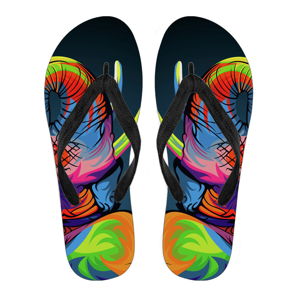 Colourful Elephant Flip Flops - Women's Flip Flops