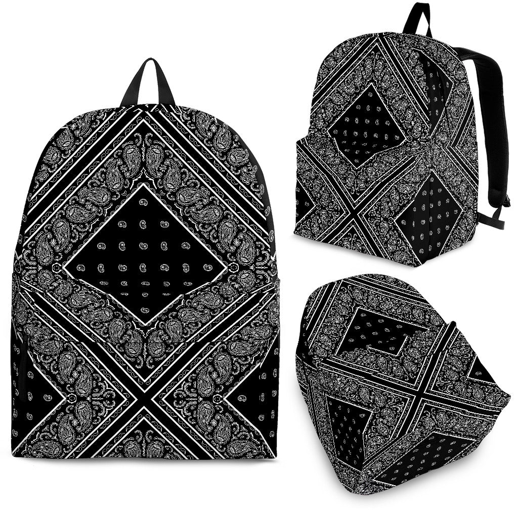 Black Bandana Diamond Patch Backpack