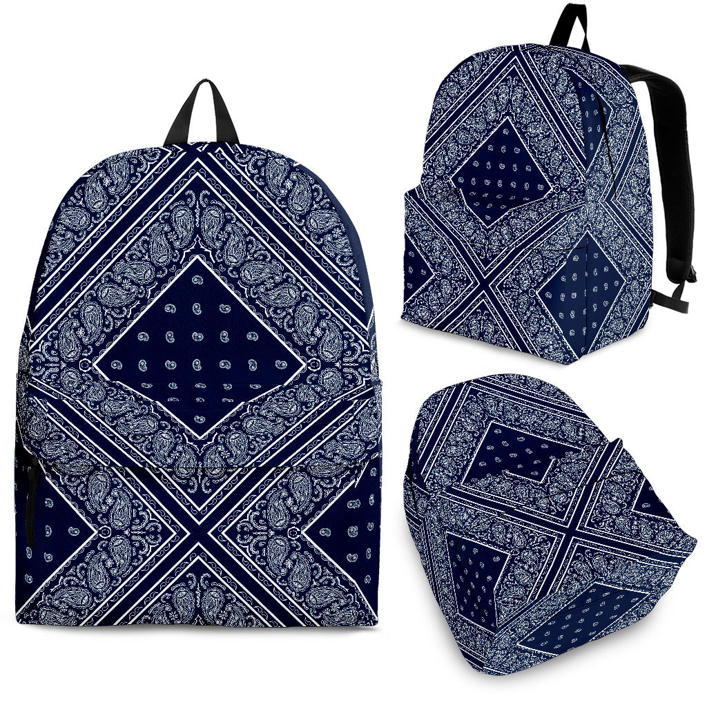 Navy and White Bandana Diamond Backpack
