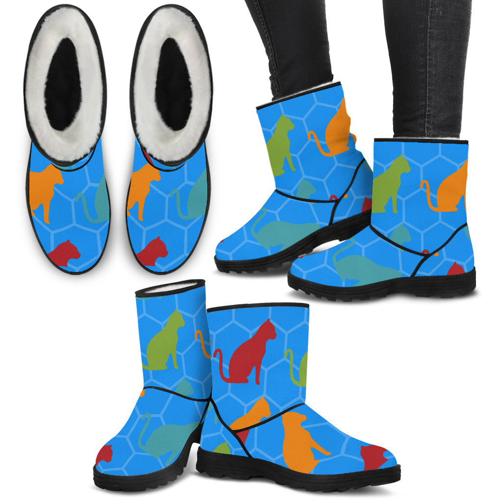 Blue Cats Faux Fur Boots