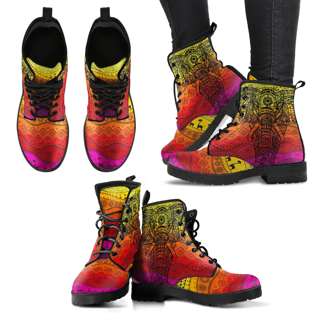 Boho Elephant Women's Leather Boots