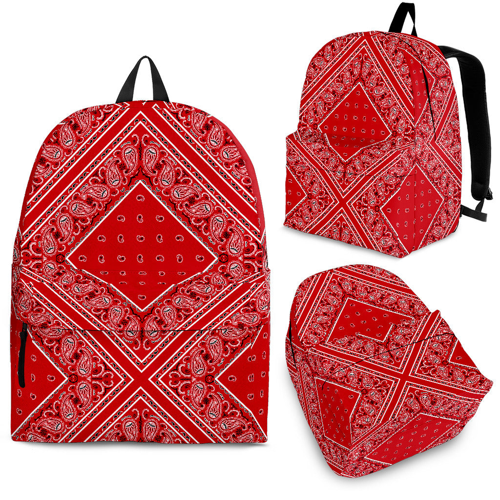 Classic Red Bandana Diamond Patch Backpack