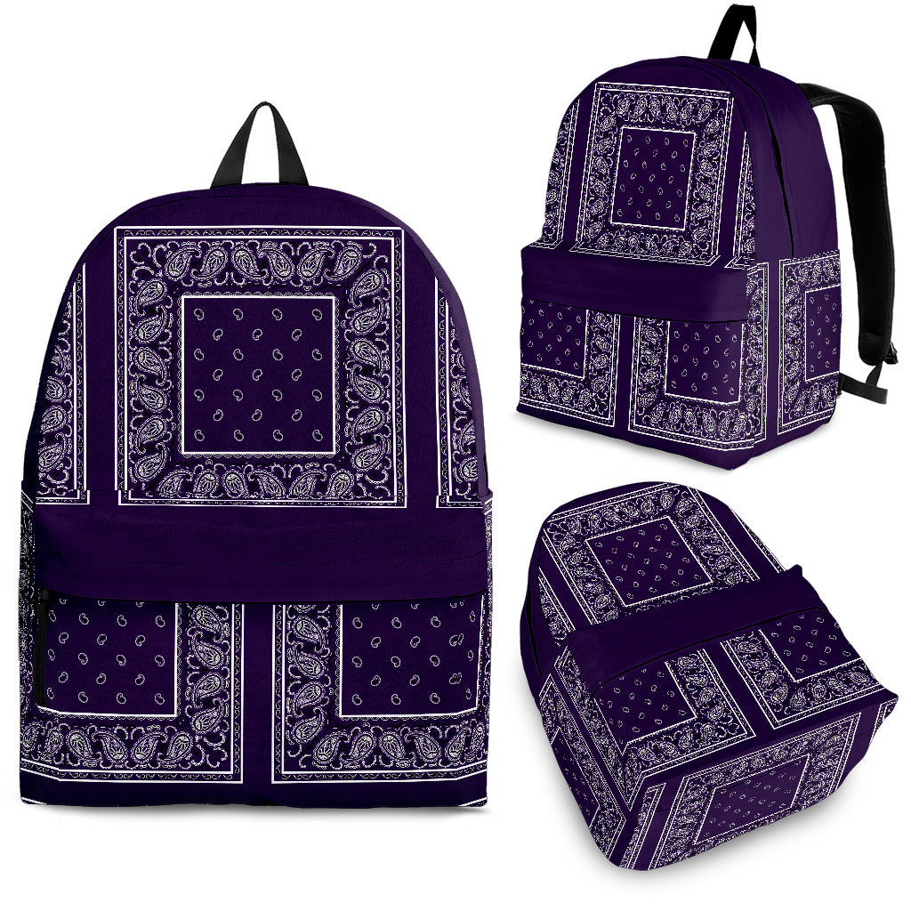 Royal Purple Bandana Color Patch Backpack