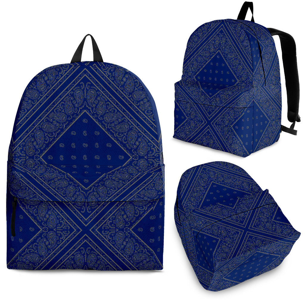 Blue and Gray Bandana Diamond Backpack