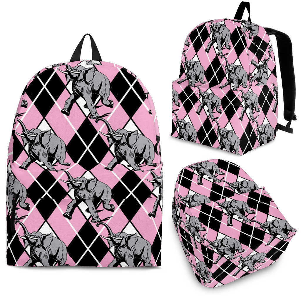 Elephant Argyle Backpack