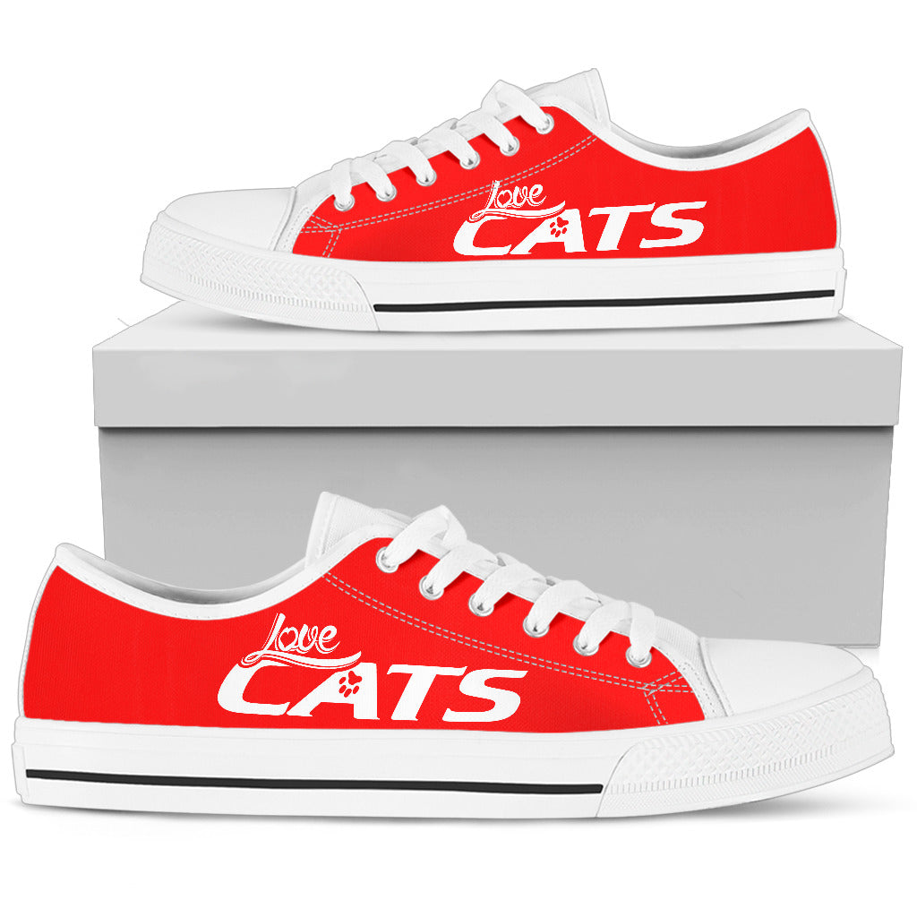 Love Cats Red Women's Low Top Shoe