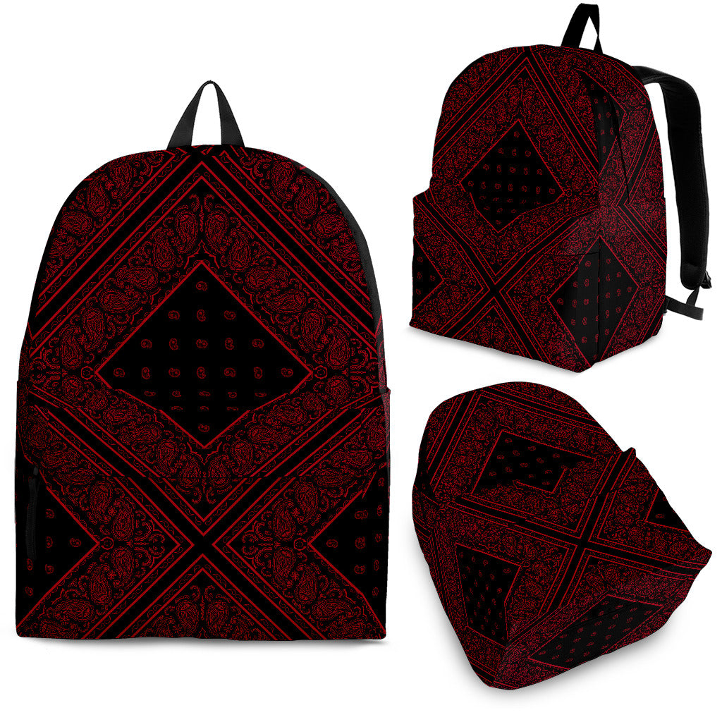 Black and Red Bandana Diamond Backpack