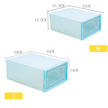 Load image into Gallery viewer, 6pcs Thickened Dustproof Shoe Organizer Boxes Folding Shoe Cabinet Transparent Shoe Storage Box Combined Stackable Shoe Cabinet
