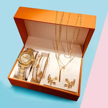 Load image into Gallery viewer, Luxury Watch + Necklace Bracelets Earrings. Gift set For Women
